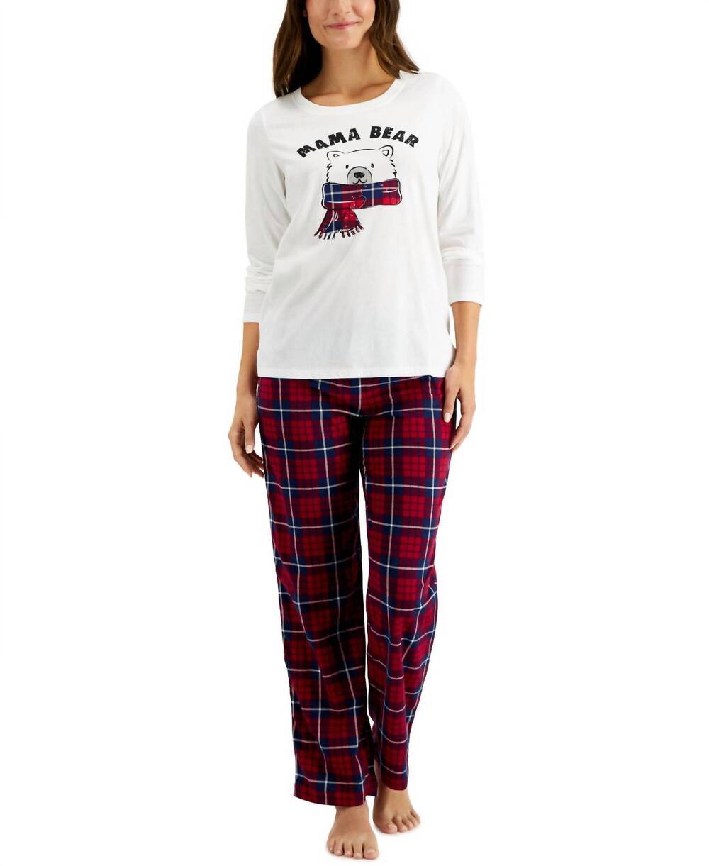 NEW FAMILY PJS sleepwear matching mama bear pajama set in bear plaid